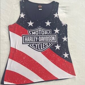 Harley-Davidson Women's American Flag Tank Top - Red, White, Blue